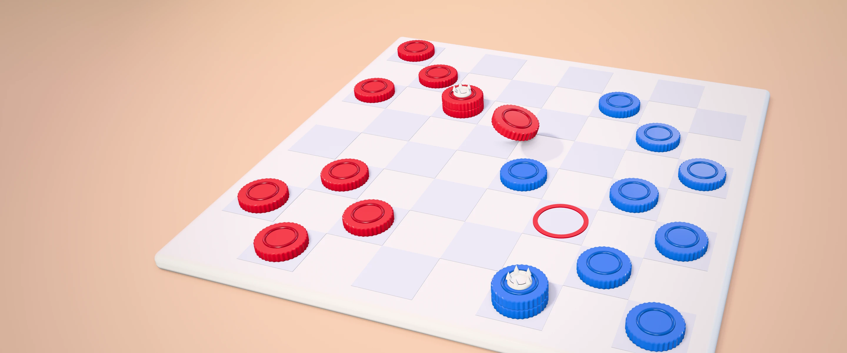 Checkers in Pearcade, Red against Blue