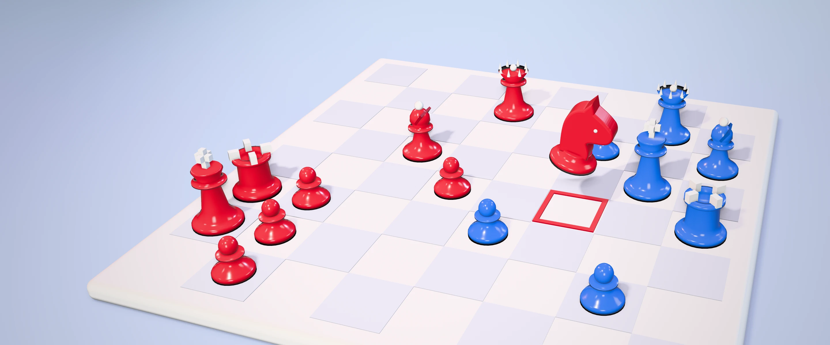 Chess in Pearcade, Red against Blue