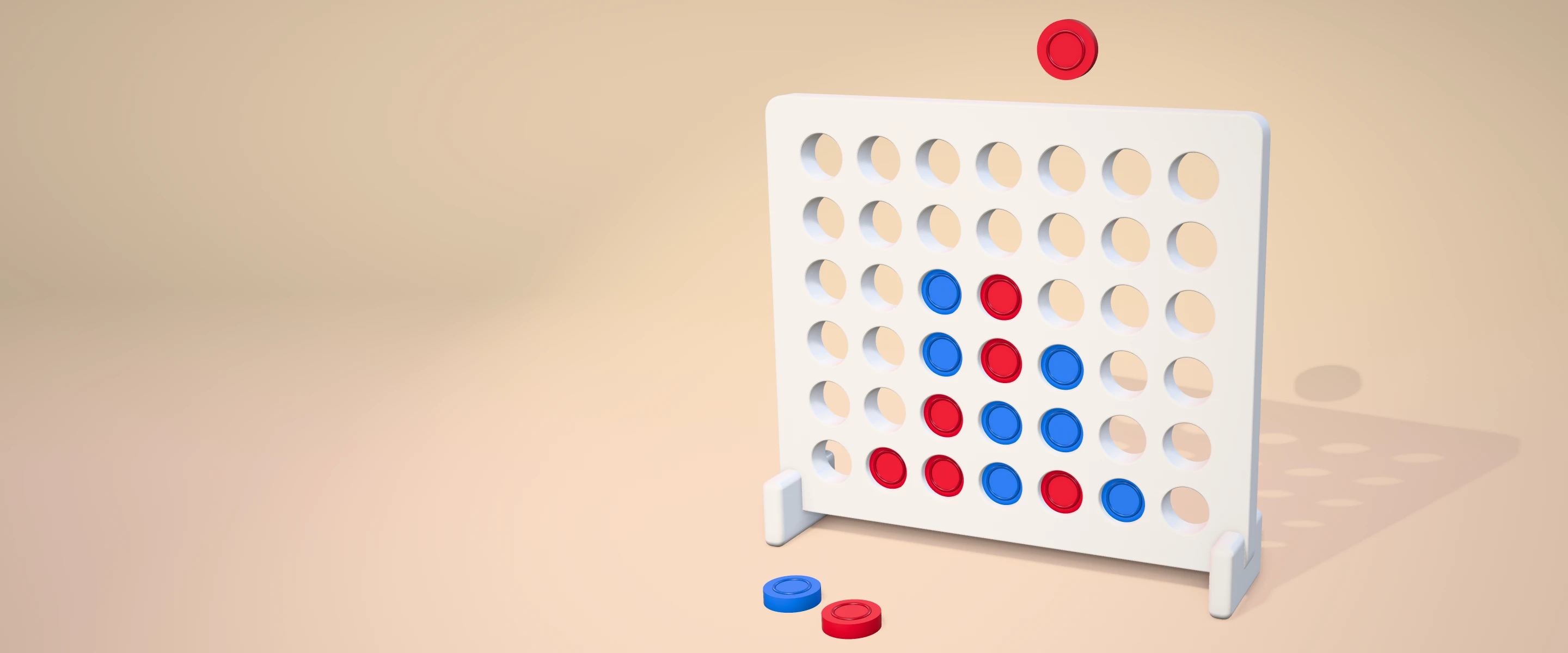 Four in a Row in Pearcade, Red against Blue
