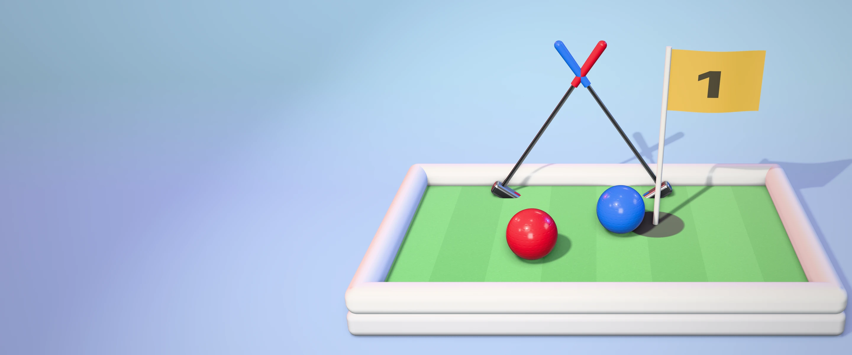 Mini Golf in Pearcade, Red against Blue