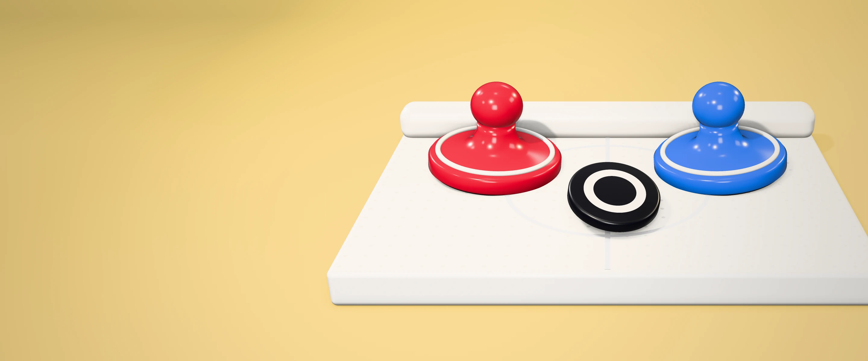 Air Hockey in Pearcade, Red against Blue