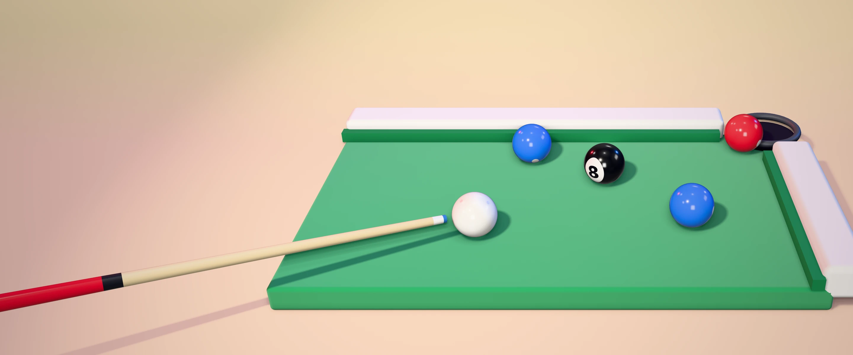 8 Ball Pool in Pearcade, Red against Blue