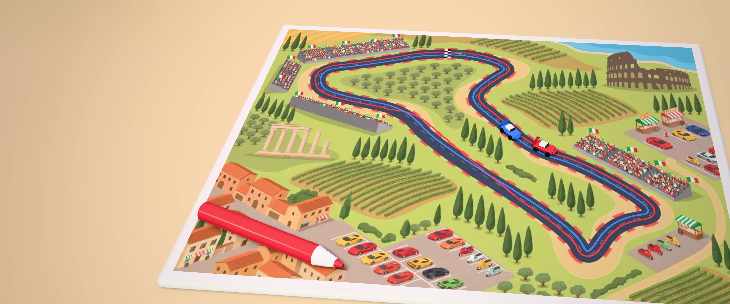 Draw Line Racing in Pearcade, Red against Blue