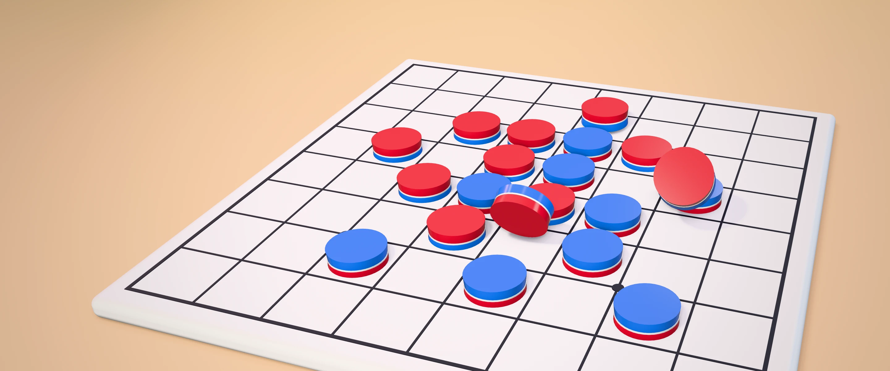 Reversi in Pearcade, Red against Blue